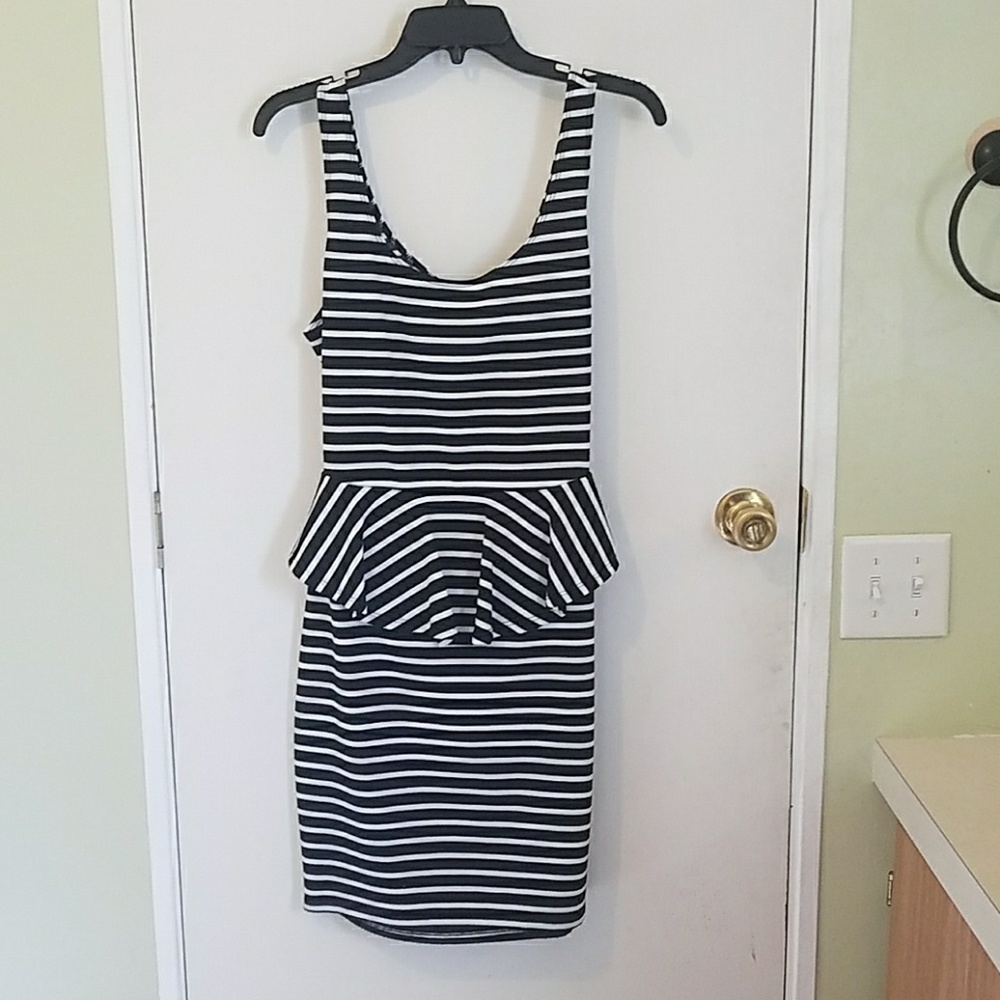 Striped peplum dress