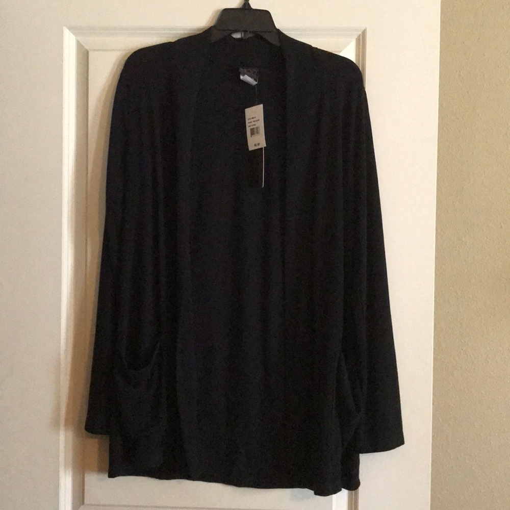 Black Open-front cardigan