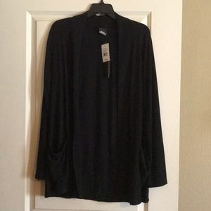 Black Open-front cardigan