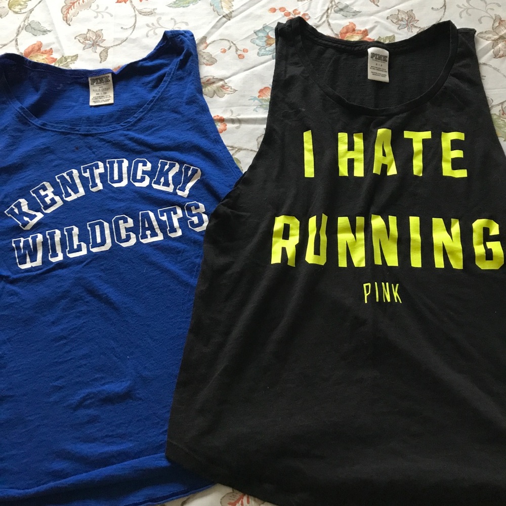 PINK VS exercise tanks! Used!