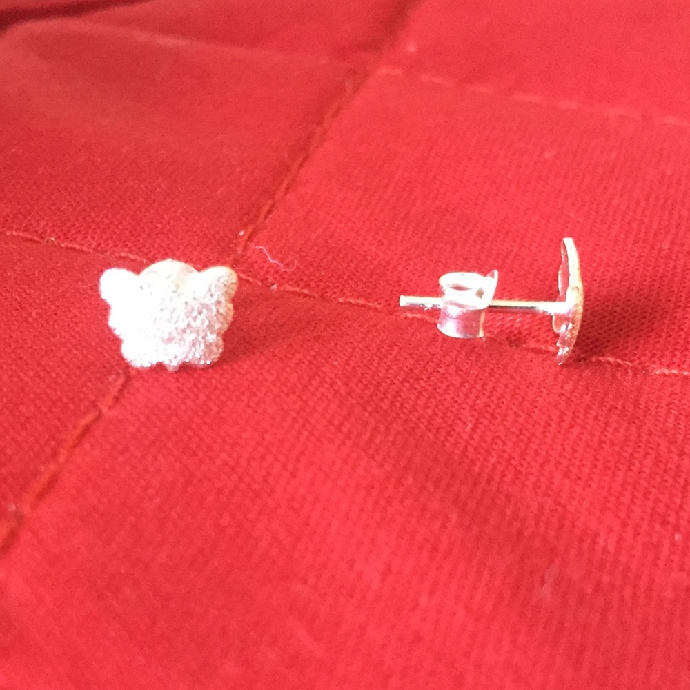 925 Sterling Silver Butterfly Textured Earrings