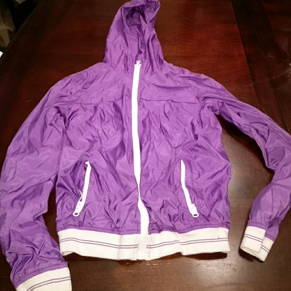 EUC Girl's purple windbreaker jacket