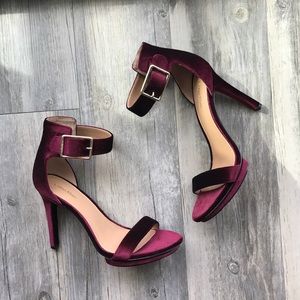 CALVIN KLEIN Red Wine Velvet Pumps