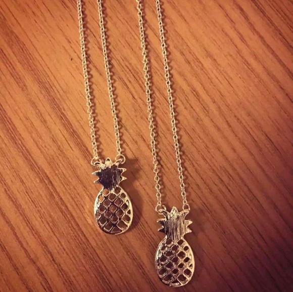 18K Gold Plated Necklace Pineapple Charms BOGO! - Picture 5 of 8