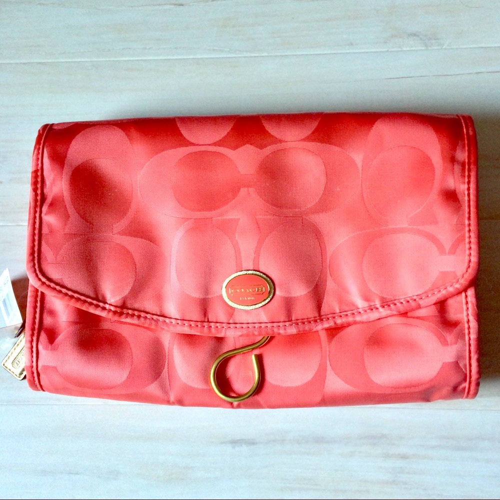 COACH nylon cosmetic travel bag