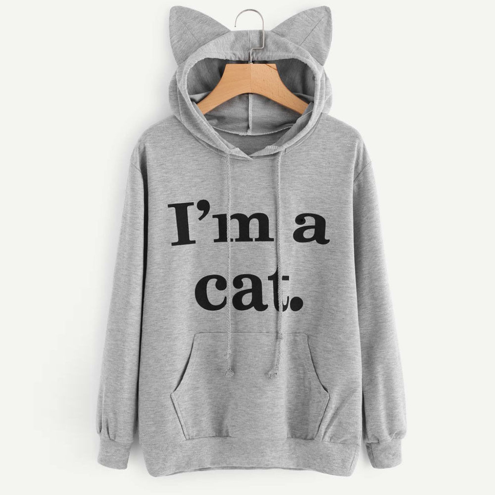 Cat Long Sleeve Girls Hoodie Sweatshirt Hoodie