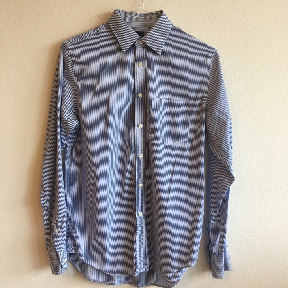 White & Blue Striped Button Down