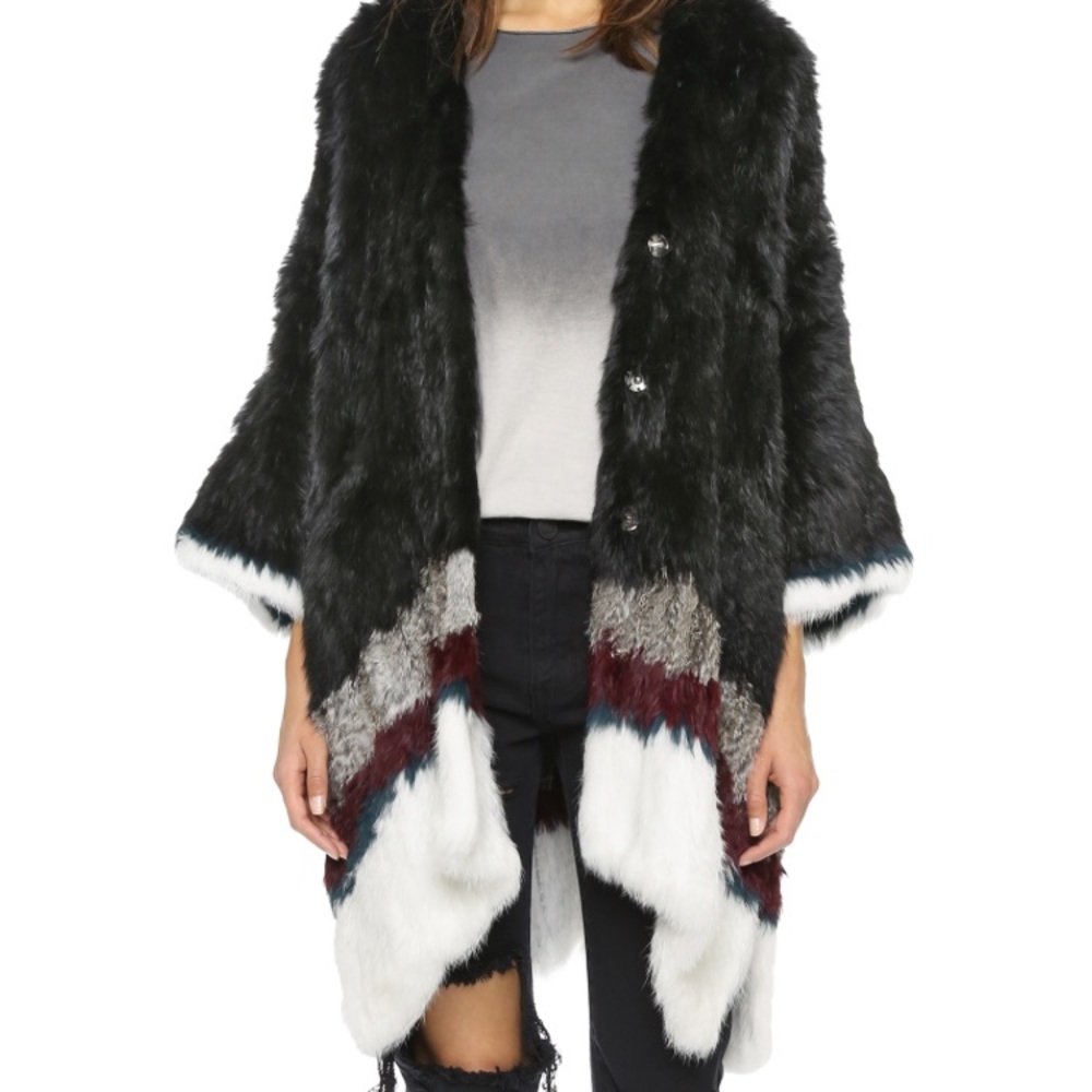 Elizabeth and James Astor Fur Poncho NWT!!
