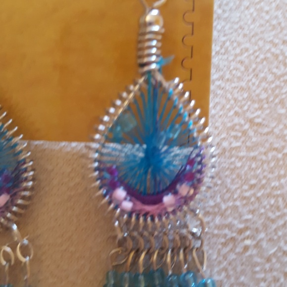 Dreamweaver Boho woven dangle earrings - Picture 3 of 4