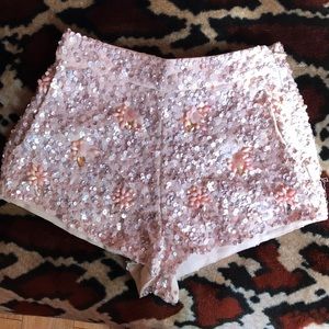 ASOS beaded embellished pocket high waisted shorts