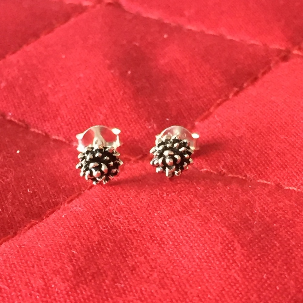 925 Sterling Silver Antique Look Marigold Earrings