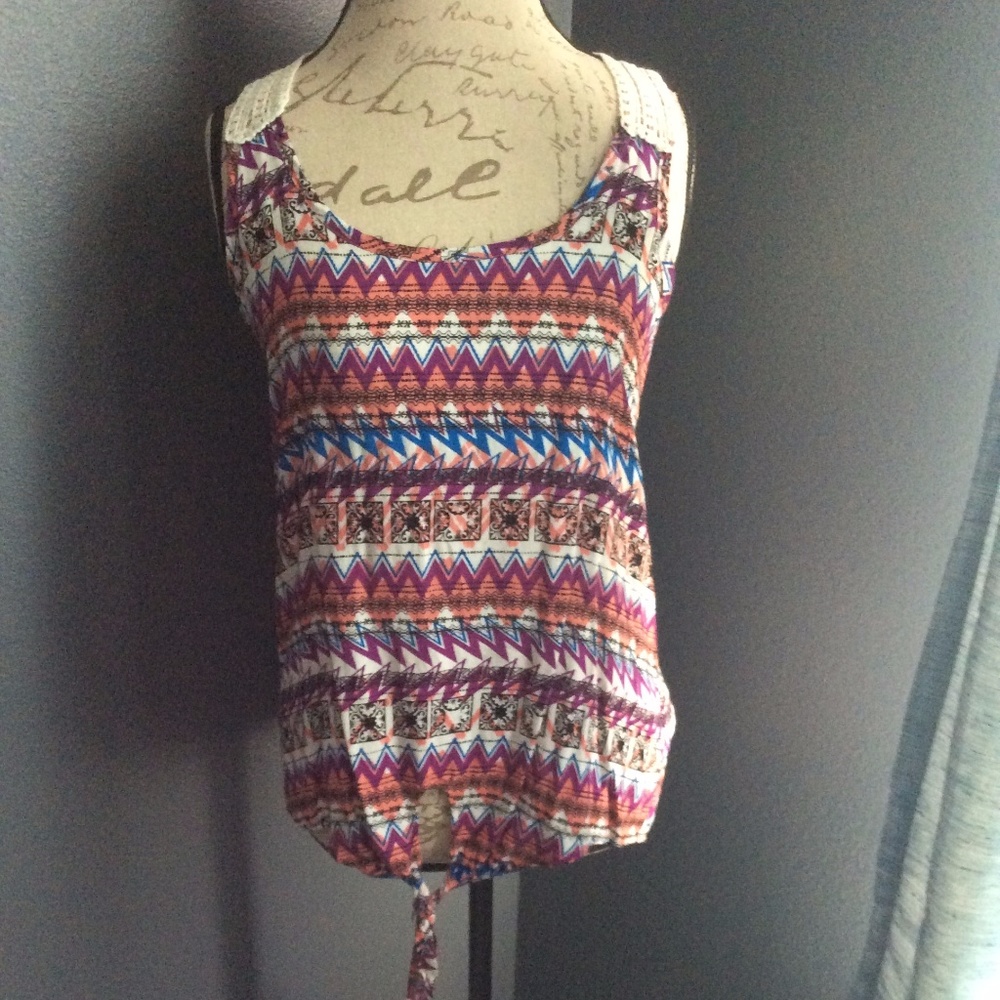 Multi Color Love Tree Casual Blouse Size L Final
