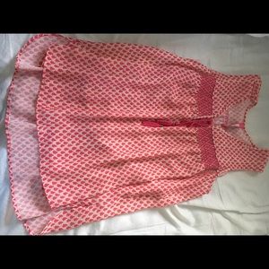 Pink patterned Anthropologie tank