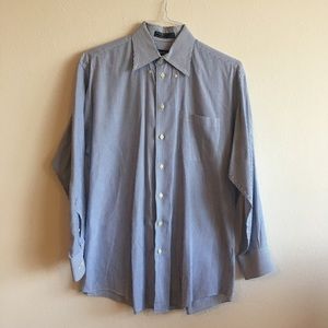 Blue & White Striped Men’s Button Down