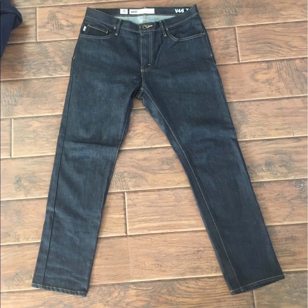 Vans slim taper jeans, white cone denim.