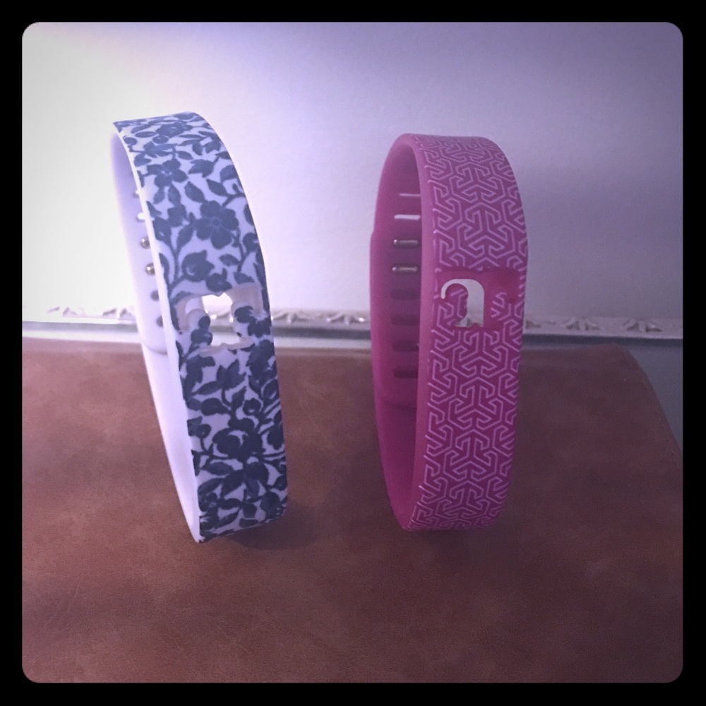 2 Tory Burch for FitBit bracelets Pink Logo/Floral