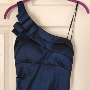 Blue Elegant One Shoulder Mermaid Evening Gown