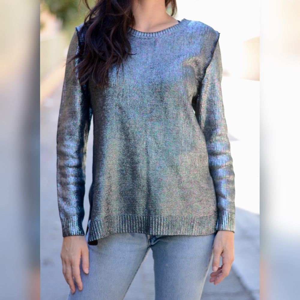 Silence + Noise Iridescent Coated Sweater