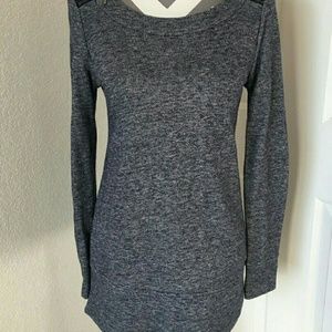 Loft sweater tunic with shoulder zippers.