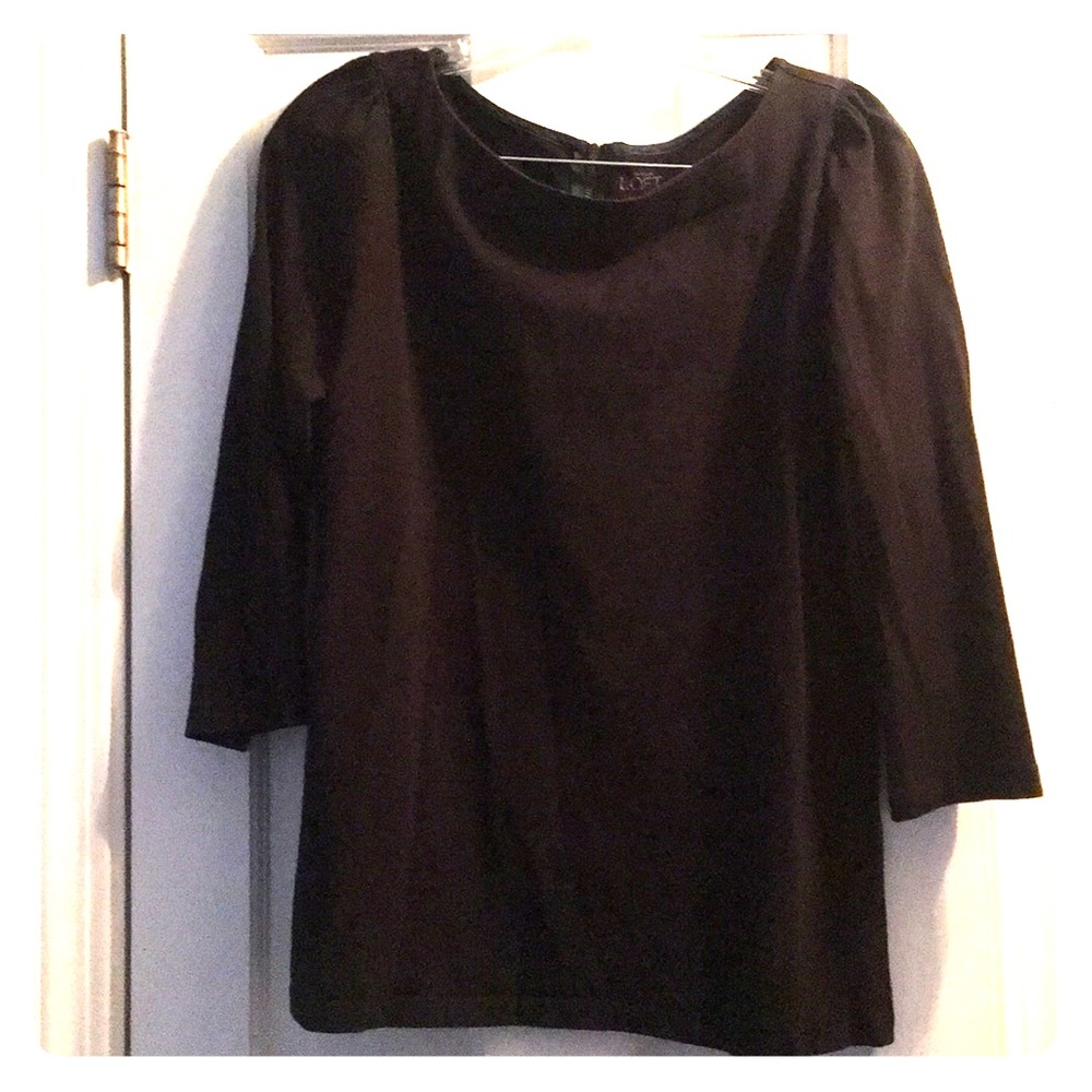 Ann Taylor Loft black quarter length blouse