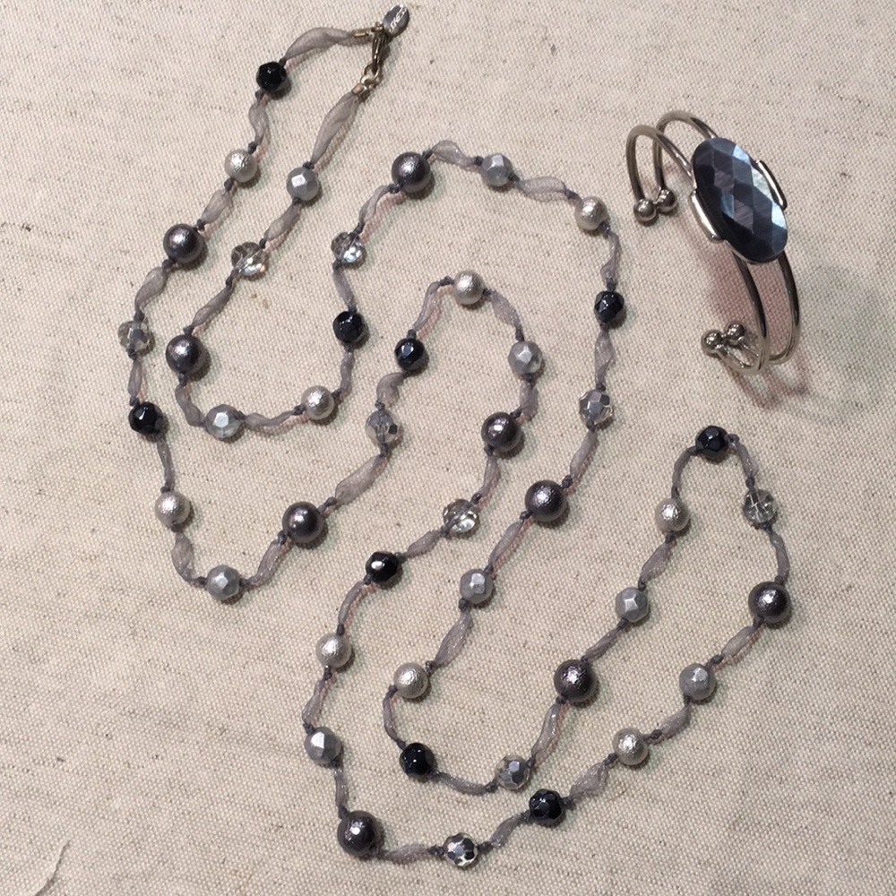 Express Bead & Ribbon Necklace & Cuff
