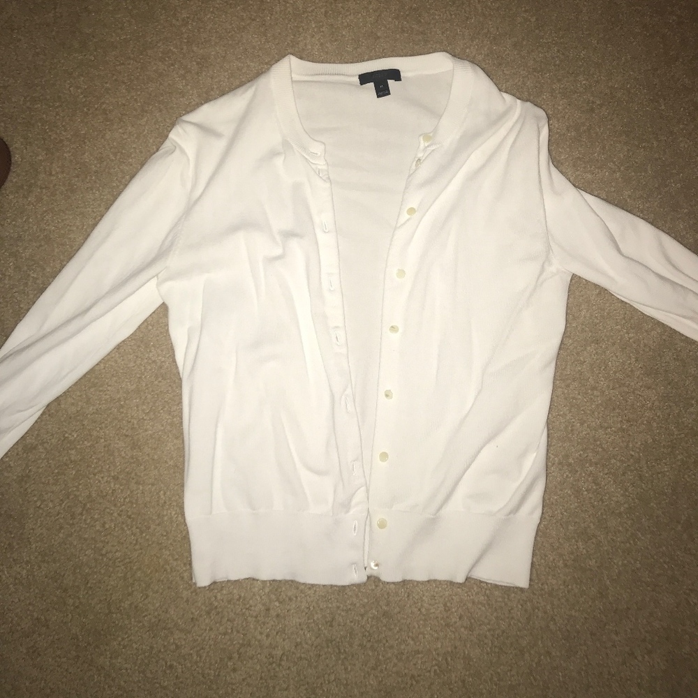 J crew white cardigan