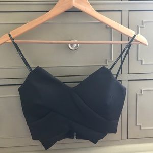 Cute black, strapless crop top