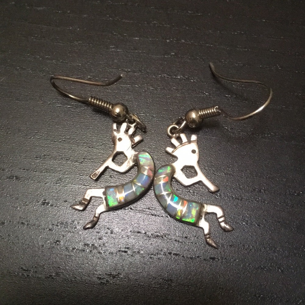 Sterling Silver Opal Earrings