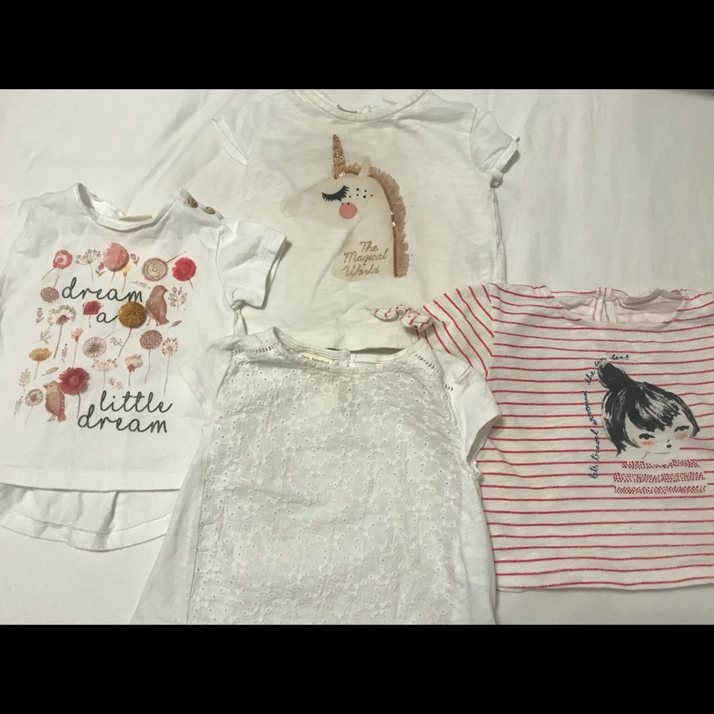 Bundle of adorable Zara baby Tees 3-6 mos