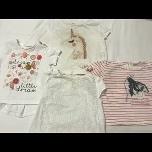 Bundle of adorable Zara baby Tees 3-6 mos