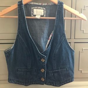 Jean jacket button up vest