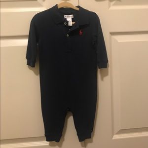 NWT Boys Ralph Lauren Cotton Polo Coverall 6 Mo