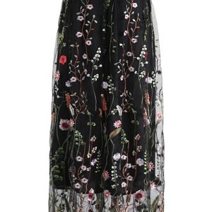 Lost in Flowering Fields Mesh Maxi Skirt