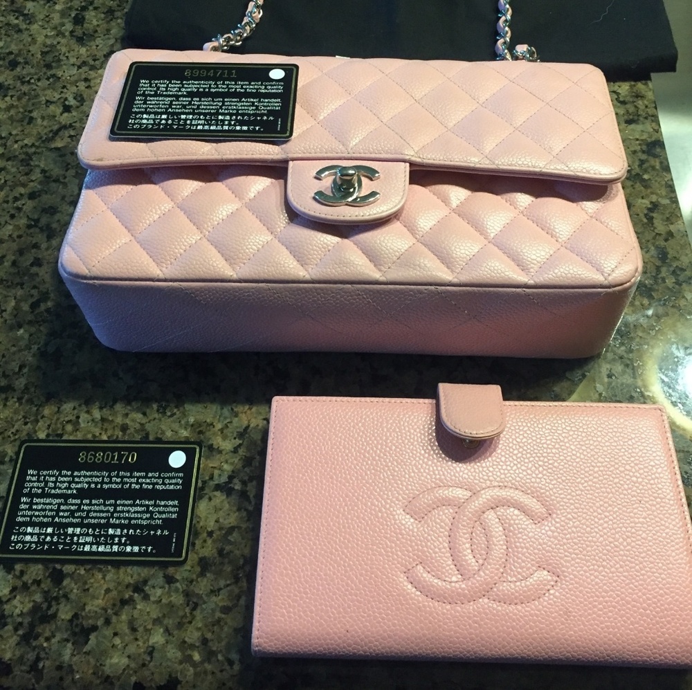 CHANEL authentic double flap with wallet to match