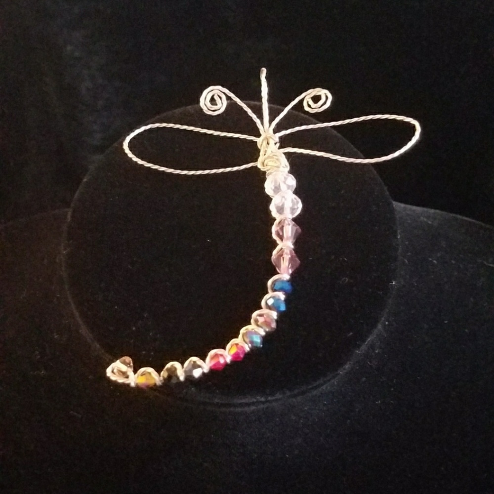 Silver wire wrap Dragon Fly Slide