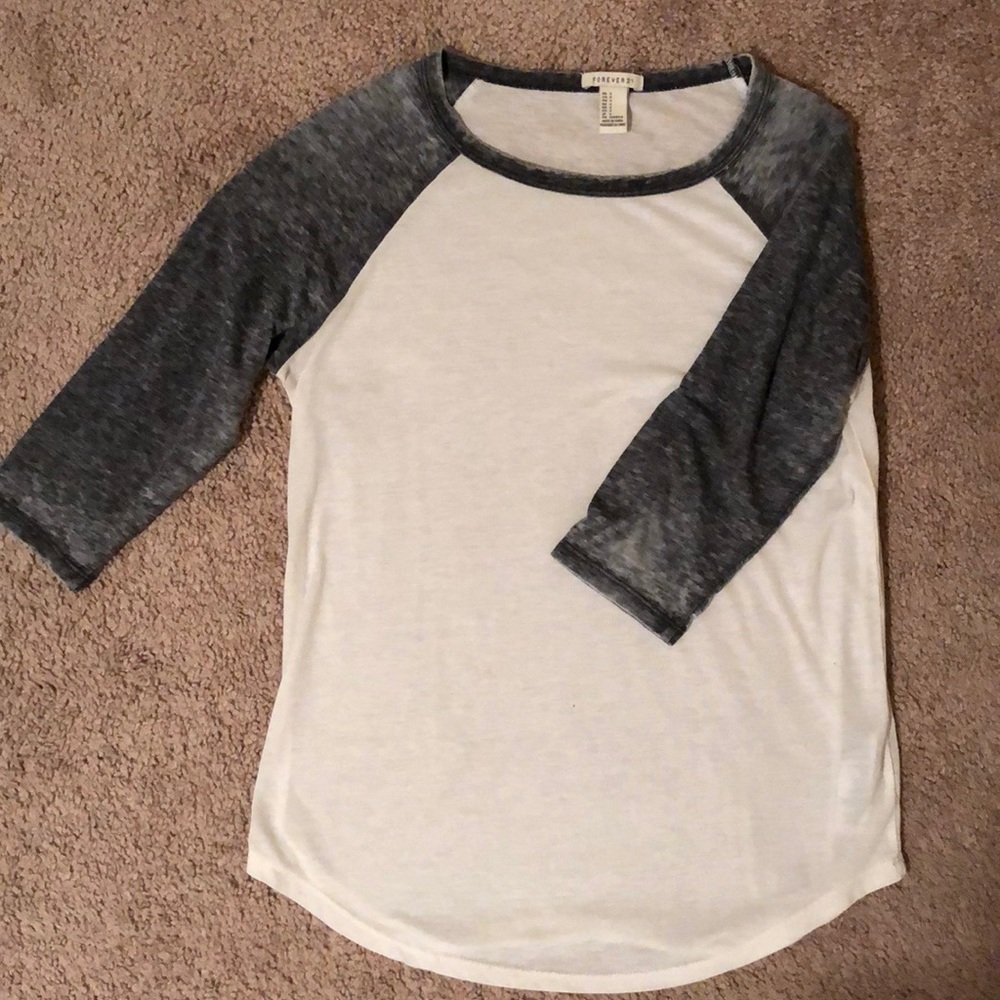 3/4 sleeve length baseball tee