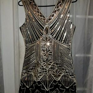 Black & Gold Gatsby Dress