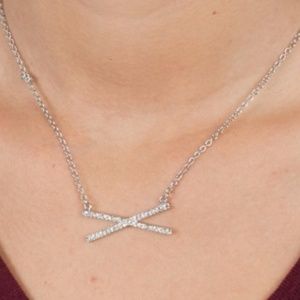 Pave Crystal X Necklace