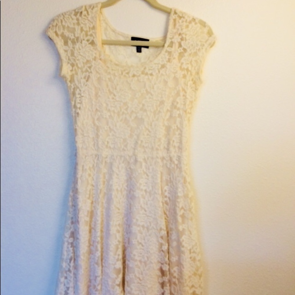Lace dress, just above the knees