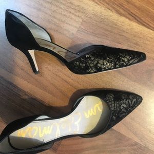6.5 Lace Pointed Toe Pumps