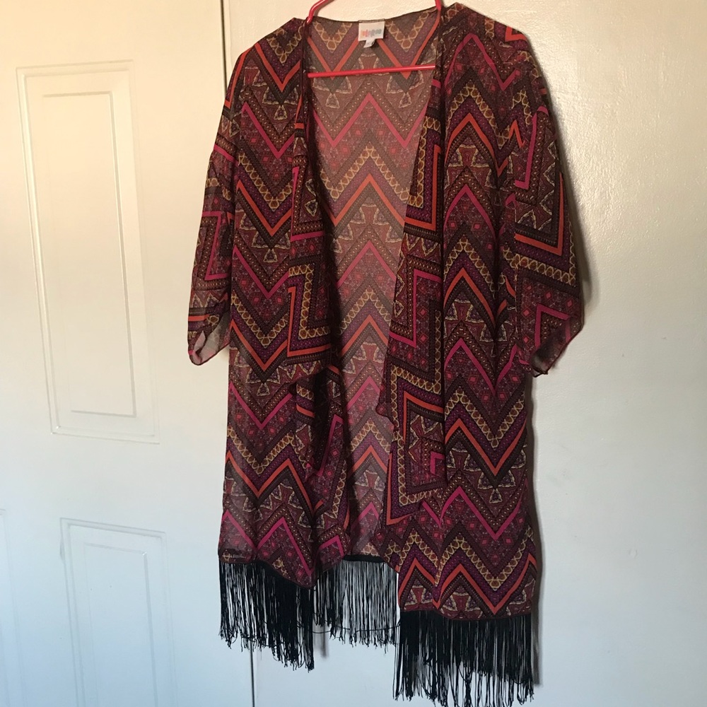 Bright Chevron LuLaRoe Monroe Kimono