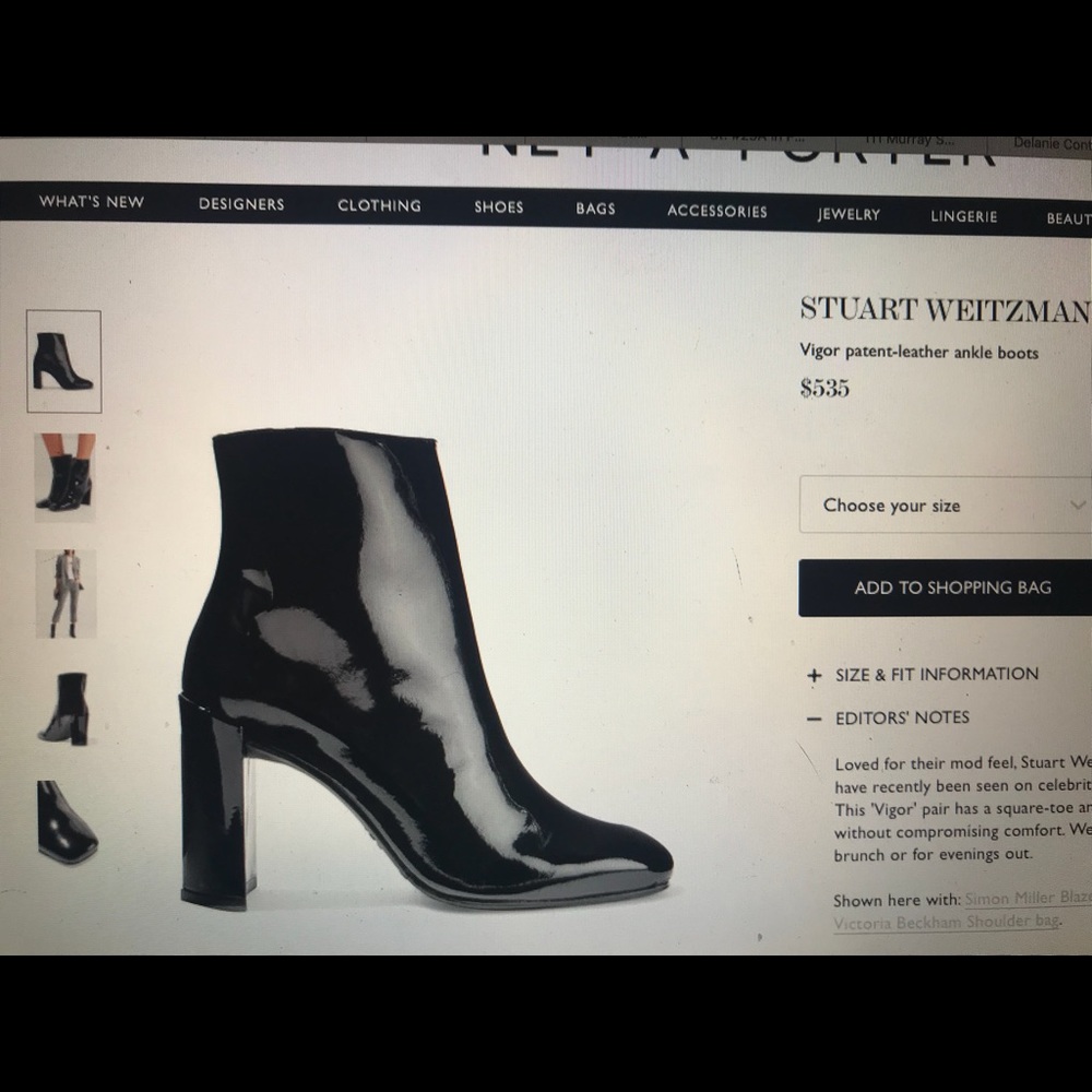 Stuart Weitzman vigor patent-leather ankle boots