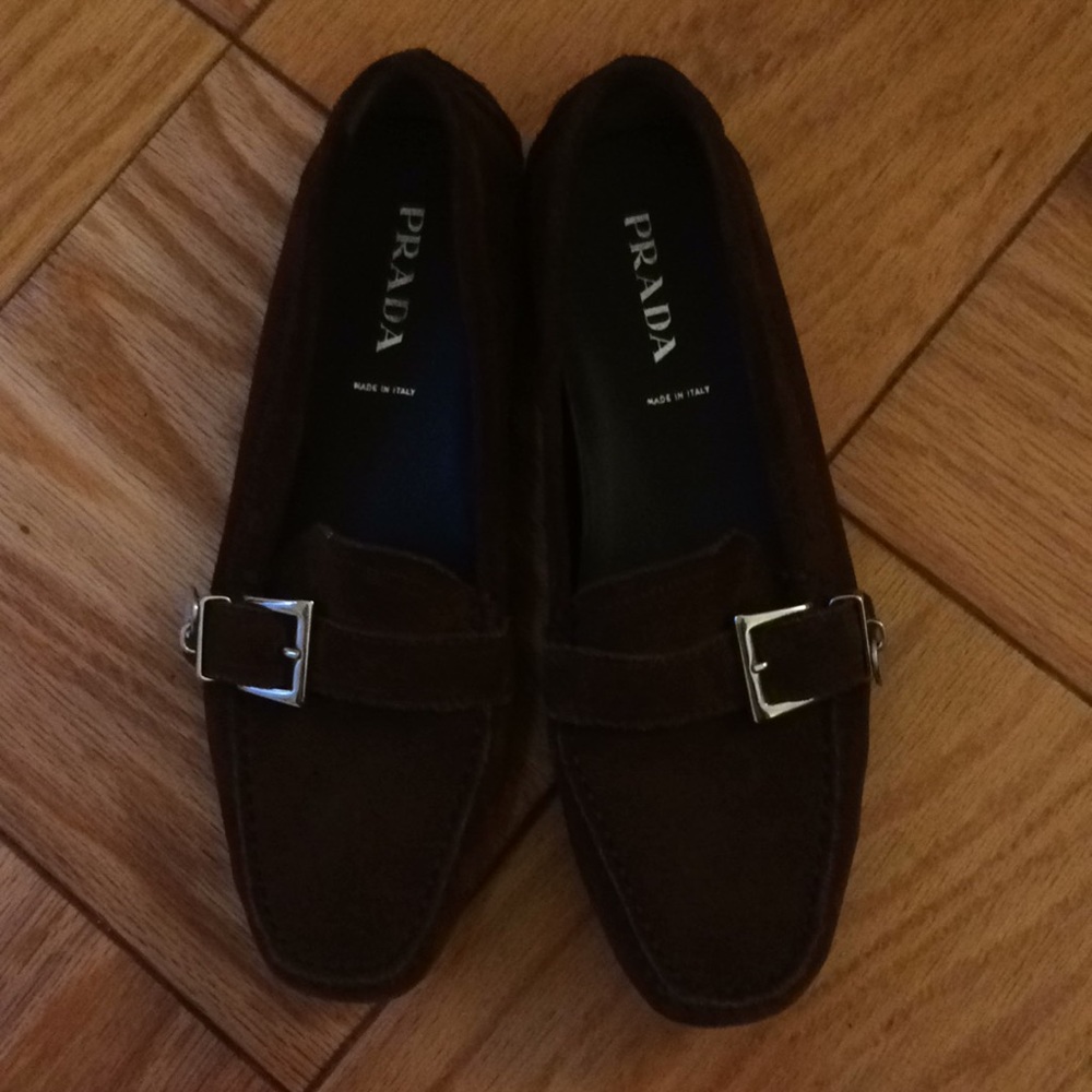 Prada suede loafers