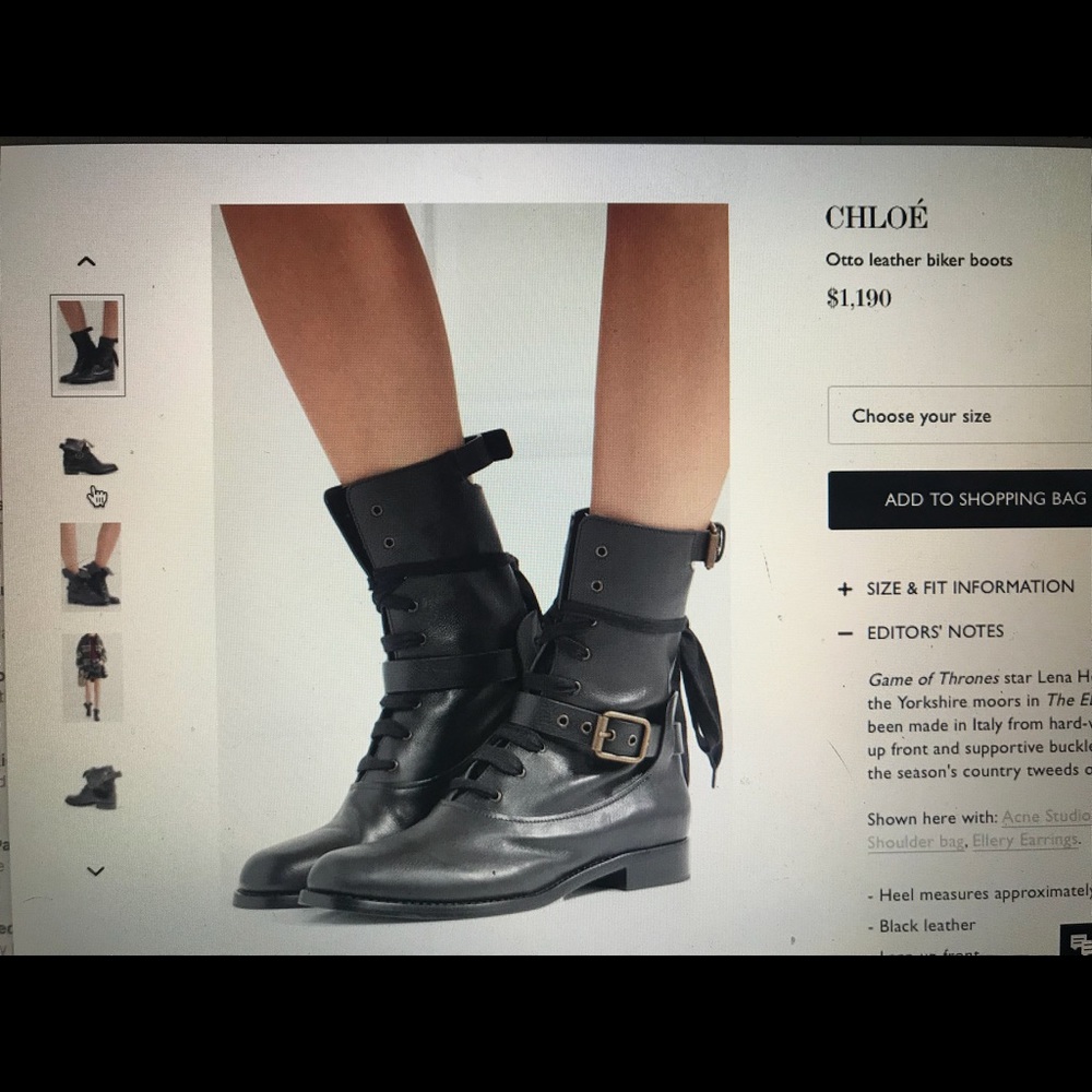 Chloe Otto leather biker boots