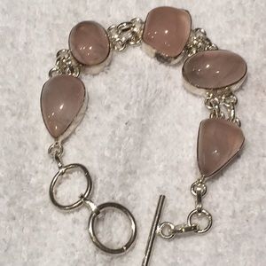 Sterling silver and Rose Quartz bracelet