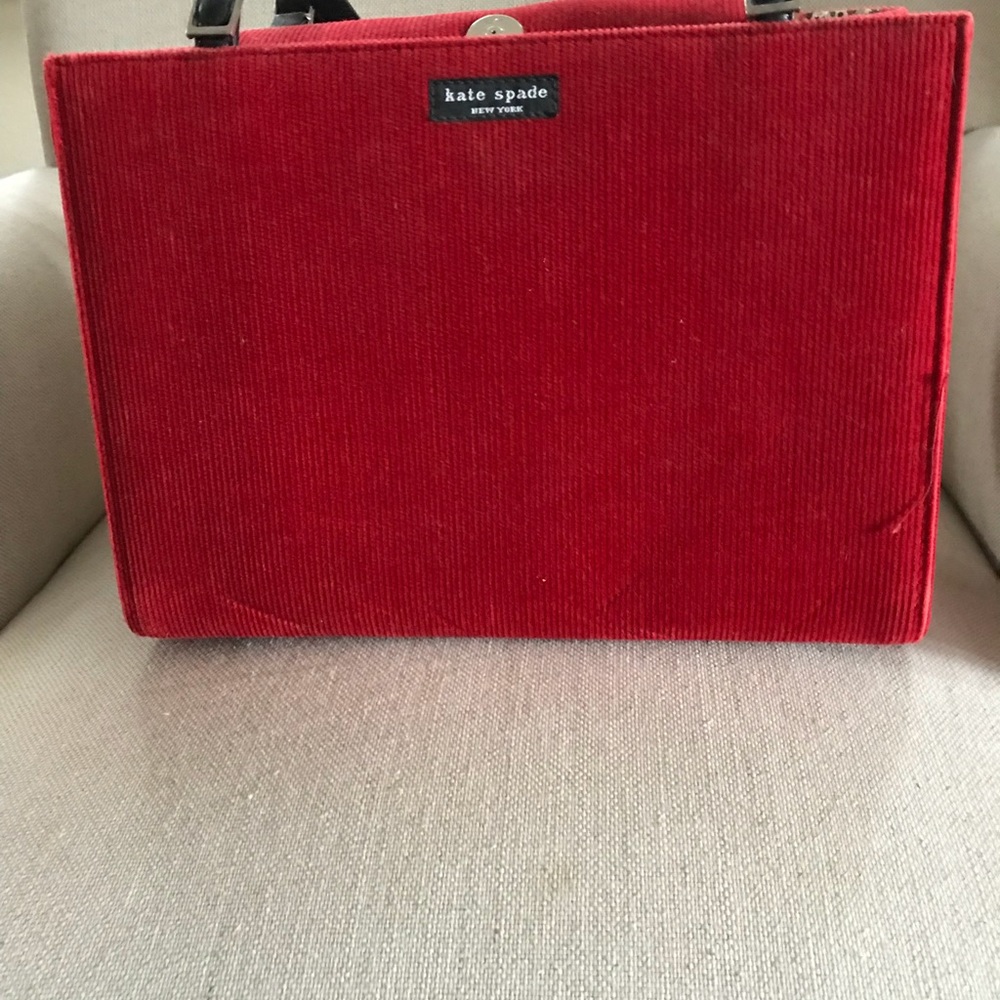 Kate Spade red corduroy bag