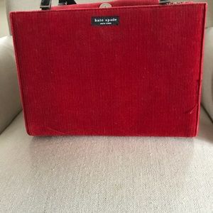Kate Spade red corduroy bag