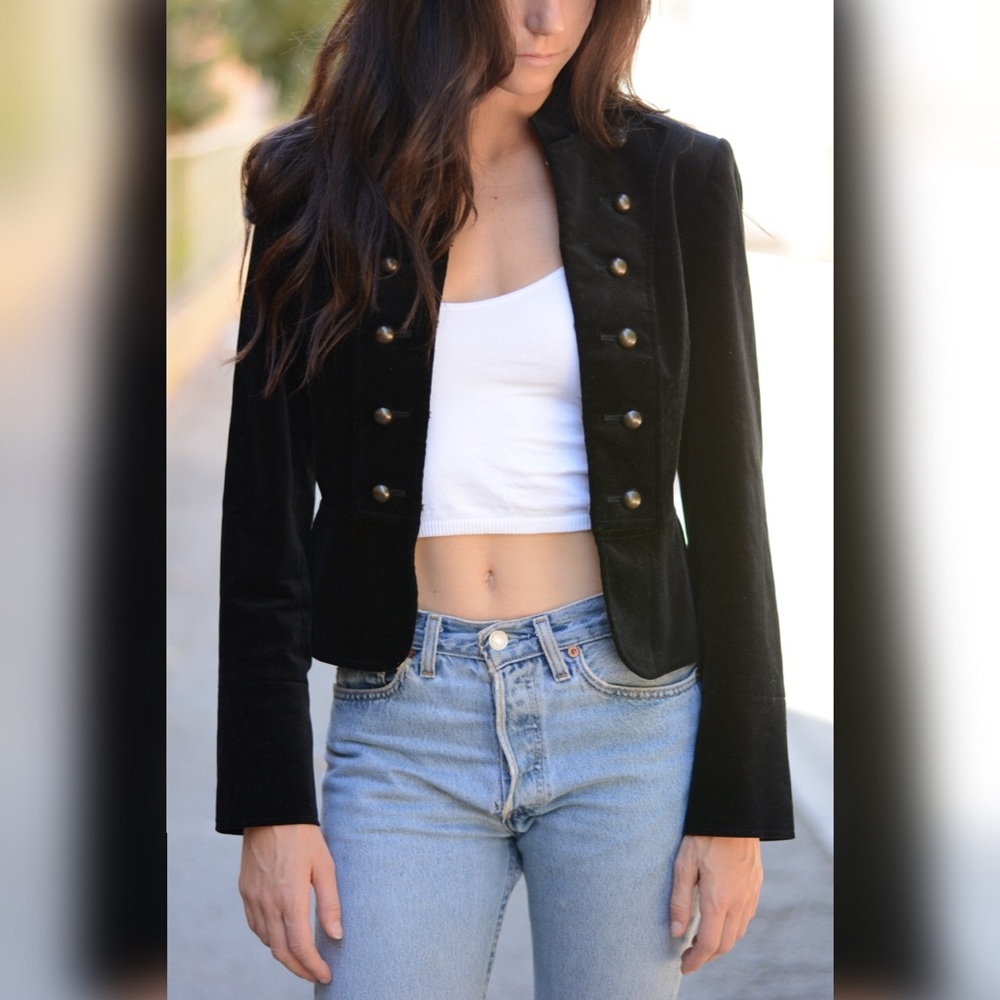Vintage Antonio Melani Velvet Military Jacket