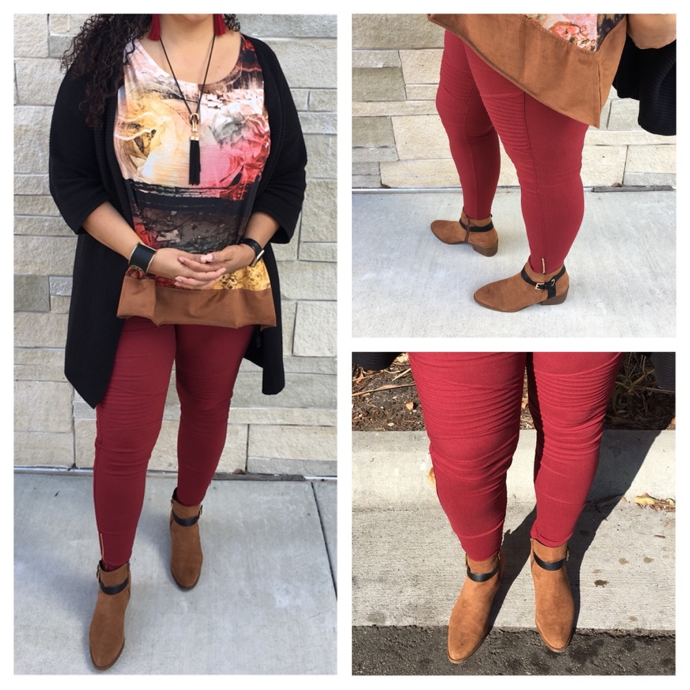 Sexy Curvaceous Sized Moto Jeggings - Picture 2 of 5