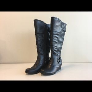 Bare Traps Quintana Wide Calf Wedge Boot